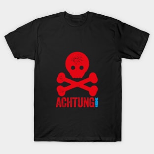 ACHTUNG - SKULL AND CROSSBONES GRAPHIC MOTIF T-Shirt